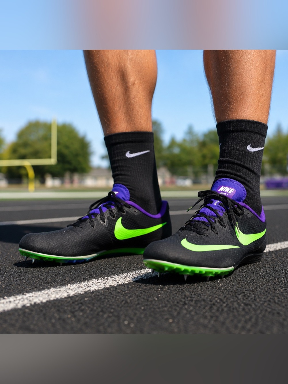 Nike Zoom Rival S 8 Sprint Track Spikes Men’s 12 Black Purple Green